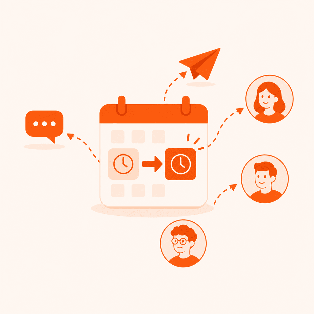 A moved meeting notifying teammates by email and Slack