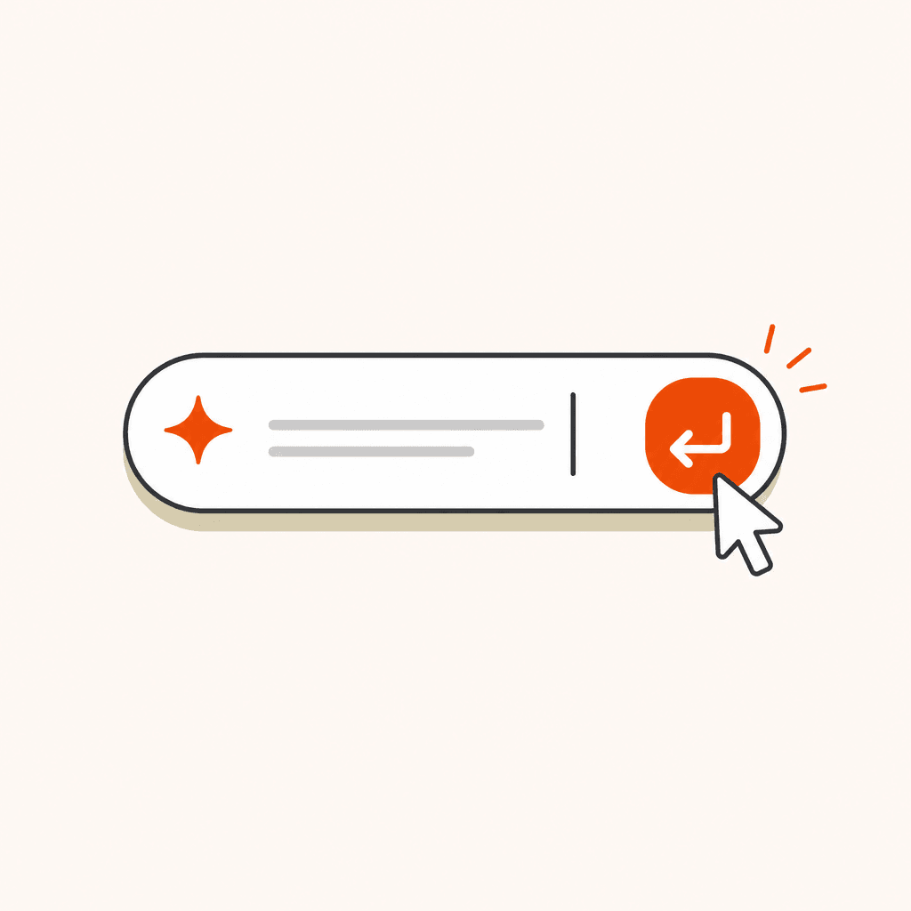 Typing a one-sentence prompt into a chat box